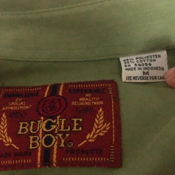 Bugleboy Army Green Short Sleeved Shirt Size Med - Picture 3 of 6